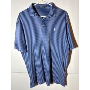 Polo Ralph Lauren Mens Classic Fit‎ Striped Polo Shirt Blue Navy XL
